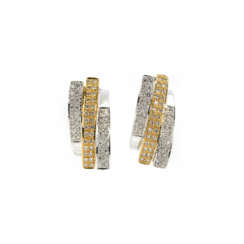 Bicolor diamond ear clips