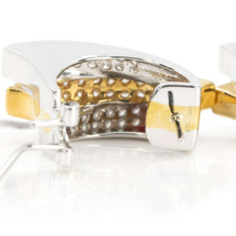 Bicolor diamond ear clips - photo 3
