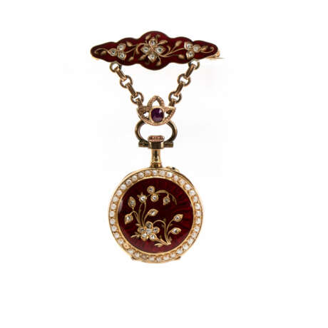Savonette-Taschenuhr mit Brosche - Foto 1