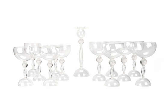 Barovier & Toso set of white and red wine glasses and 1 candlestick 'The Sherry Netherlands' - photo 1