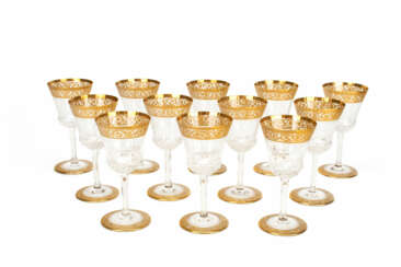 St. Louis set of white wine glasses 'Thistle Gold'