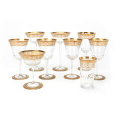 St. Louis set of various glasses 'Thistle Gold'