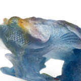 Daum Nancy glass bowl on pâte de verre glass foot with fish/aquarium decoration, Grande Modèle - фото 3