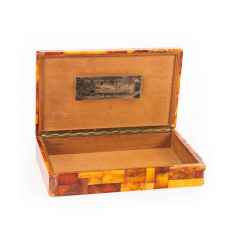 Zigarrenbox mit Bernsteineinlagen - Foto 3
