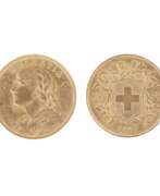 Produktkatalog. Pi&egrave;ce d`or de 20 francs suisses. 1947. 