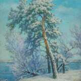 Зимний день. Монастырский остров 3 Toile sur carton Huile Réalisme Paysage d'hiver Ukraine 2025 - photo 1