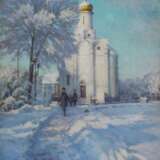 Зимний день. Монастырский остров Canvas on cardboard Oil Realism Winter landscape Ukraine 2025 - photo 3