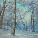 Зимний день. Монастырский остров 2 Canvas on cardboard Oil Realism Winter landscape Ukraine 2025 - photo 1