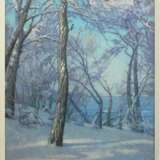 Зимний день. Монастырский остров 2 Canvas on cardboard Oil Realism Winter landscape Ukraine 2025 - photo 2