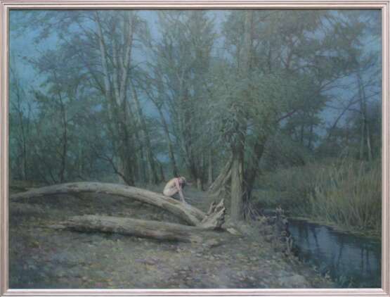 Сказочная лунная ночь Canvas on the subframe Oil Realism Landscape painting Ukraine 2025 - photo 2