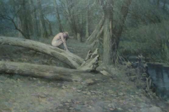 Сказочная лунная ночь Canvas on the subframe Oil Realism Landscape painting Ukraine 2025 - photo 3