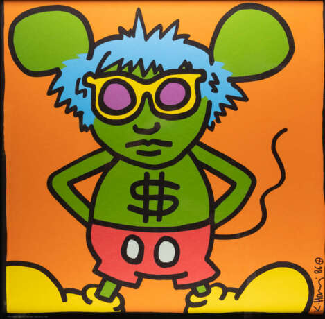 KEITH HARING (NACH) 1958 Kutztown - 1990 New York. ANDY MOUSE - Foto 1