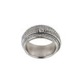 White metal ring with rhinestones made according to the Piaget model. Metal 20th century - photo 1