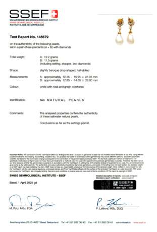 NATURAL PEARL AND DIAMOND EARRINGS - photo 4