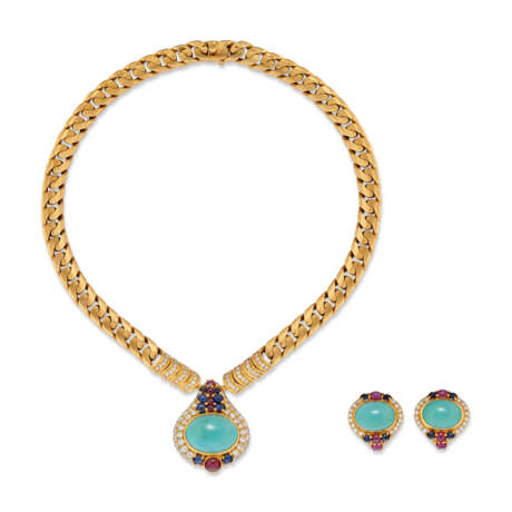 BULGARI SET OF TURQUOISE, RUBY, SAPPHIRE AND DIAMOND JEWELLERY - Foto 1