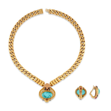 BULGARI SET OF TURQUOISE, RUBY, SAPPHIRE AND DIAMOND JEWELLERY - Foto 3
