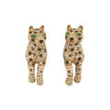 CARTIER DIAMOND, ONYX AND EMERALD 'PANTHÈRE' EARCLIPS - photo 1