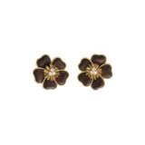 VAN CLEEF & ARPELS WOOD AND DIAMOND 'CLÉMATITE' EARRINGS - photo 1