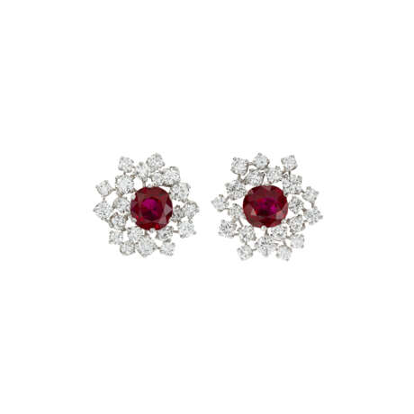 RUBY AND DIAMOND EARRINGS - Foto 1