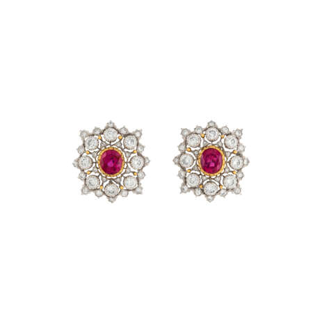 GIANMARIA BUCCELLATI RUBY AND DIAMOND EARRINGS - photo 1