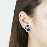 VAN CLEEF & ARPELS MID-20TH CENTURY SAPPHIRE AND DIAMOND EARCLIPS - photo 2