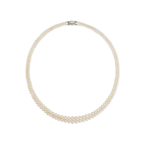 CARTIER NATURAL PEARL AND DIAMOND NECKLACE - photo 1