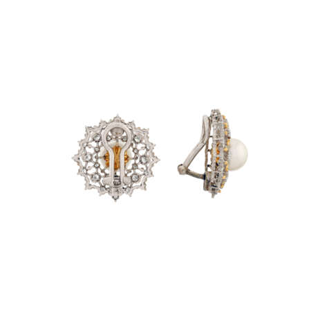 GIANMARIA BUCCELLATI CULTURED PEARL AND DIAMOND EARRINGS - photo 3