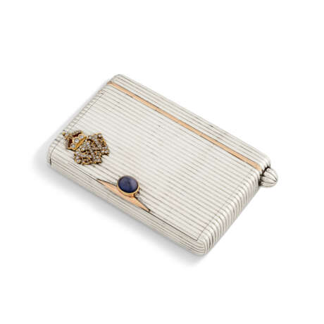 SAPPHIRE, DIAMOND AND ENAMEL CIGARETTE CASE - photo 1