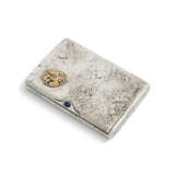 EARLY 20TH CENTURY RUSSIAN DIAMOND, SAPPHIRE AND SILVER CASE WITH SAMORODOK FINISH - фото 1