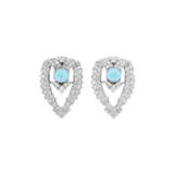 MID-20TH CENTURY PAIR OF TURQUOISE AND DIAMOND CLIP-BROOCHES MOUNTED BY CARTIER - photo 1