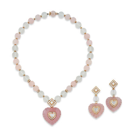 BOUCHERON SET OF DIAMOND, ROSE QUARTZ AND ROCK CRYSTAL JEWELLERY - photo 1