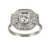 Platinum Ring with Diamonds from the Art Deco Era Diamonds 20th century - photo 1