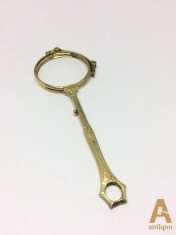 Lornet avec &eacute;tui en cuir Gold metal Early 20th century - Foto 2