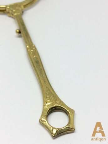Lornet avec &eacute;tui en cuir Gold metal Early 20th century - Foto 3
