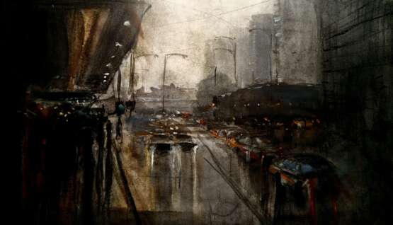 Городской пейзаж Watercolor paper реализм Cityscape Russia 2025 - photo 1
