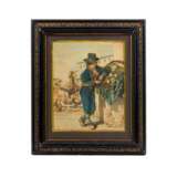 Aquarelle Jeune vendeuse de legumes dans les rues de Rome. watercolor realism 19th century - photo 1