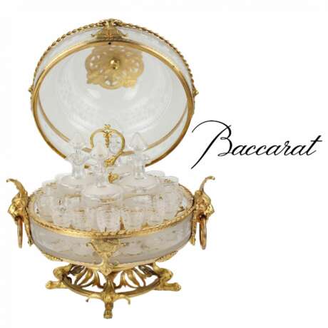 Liquor bar made of glass and gilded bronze from the Belle &Eacute;poque period. Baccarat. France. 19th century. Bronze glass Napoleon III Late 19th century - photo 7