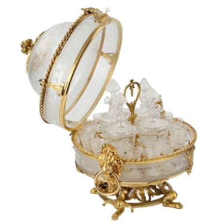 Liquor bar made of glass and gilded bronze from the Belle &Eacute;poque period. Baccarat. France. 19th century. Bronze glass Napoleon III Late 19th century - photo 8