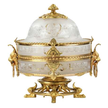 Liquor bar made of glass and gilded bronze from the Belle &Eacute;poque period. Baccarat. France. 19th century. Bronze glass Napoleon III Late 19th century - photo 1