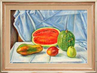 Nature morte &agrave; la past&egrave;que et &agrave; la papaye 