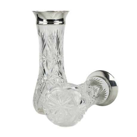 Paire de vases en cristal et garniture argent&eacute;e. Russie. Riga. 1908 -1920. Crystal 20th century - photo 4