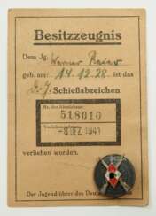 DJ-Schießabzeichen, mit Ausweis.