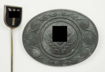 Lebensborn / RAD: Lebensborn Nadel sowie Weibliche Jugend, Erinnerungsbrosche in Silber.