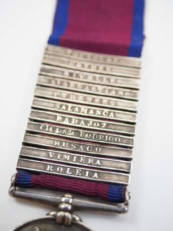 Großbritannien: Miliary General Service Medal (1847), mit 11 Gefechtsspangen für einen angehörigen der Kings German Legion (K.G.L.). - photo 2