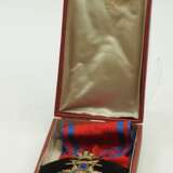 Rumänien: Orden des Stern von Rumänien, 1. Modell (1864-1932), Großkreuz Kleinod mit Schwertern am Ring, im Etui. - Foto 5