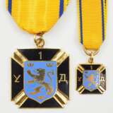 Ukraine: Kreuz der 1. ukrainischen Division, mit Miniatur. - Foto 1