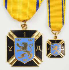 Ukraine: Kreuz der 1. ukrainischen Division, mit Miniatur.