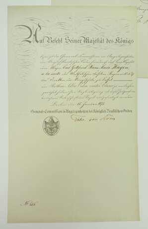 Preussen: Urkundennachlass eines Major des Westfälischen Füsilier-Regiment No 37 und Direktor der Kriegsschule zu Cassel. - photo 3