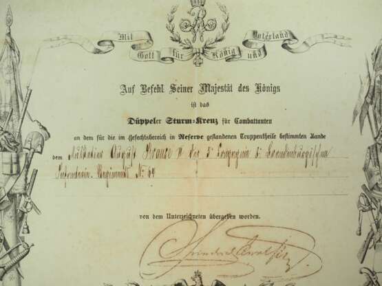 Preussen: Urkundennachlass eines Musketiers im 8. Brandenburgischen Infanterie-Regiment No. 64 "Prinz Friedrich Carl von Preussen". - photo 2