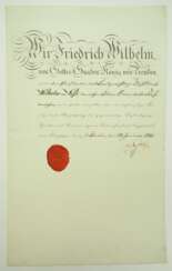 Preussen: Roter Adler Orden, 3. Klasse Urkunde für den Präsidenten des Landgerichts zu Düsseldorf - 1831.
